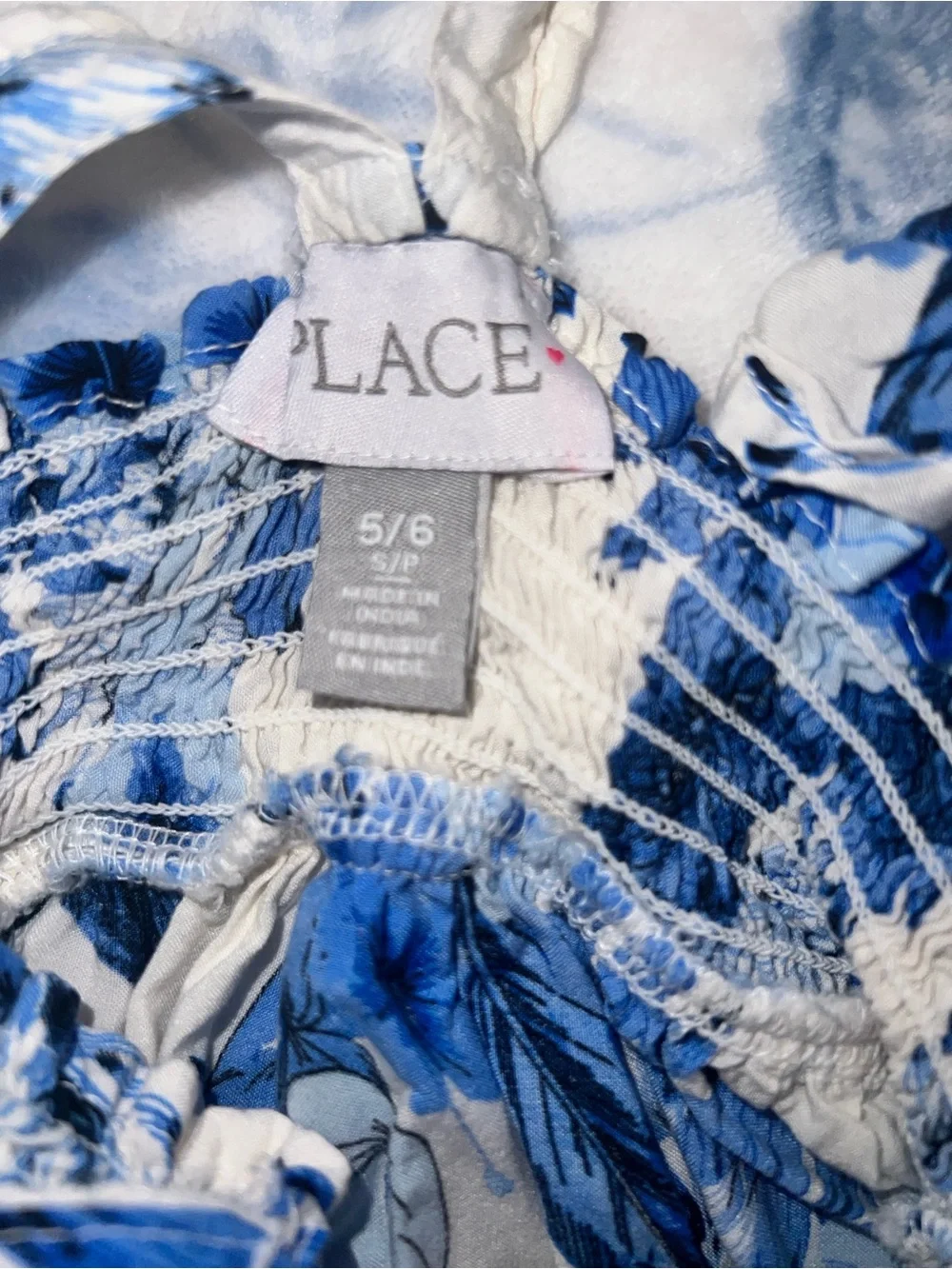 The Children's Place White and Blue Floral Sundress